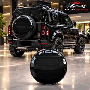 GLOSS BLACK REAR SPARE WHEEL COVER FOR LAND ROVER DEFENDER L663 90 / 110 / 130 2020+